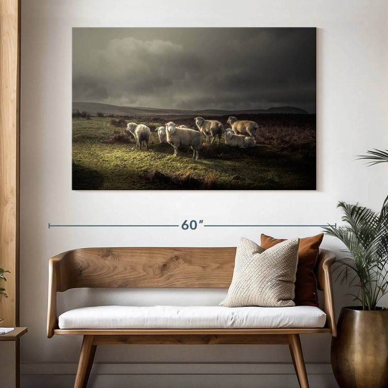 Brampt Storm Grazing Sheep, 34" H x 51" W