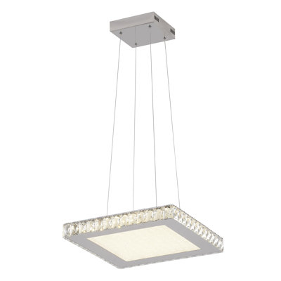 Modern 1 Light Chrome LED Crystal Chandelier