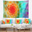 Tapisserie florale rouge avec pétales de fractale et pissenlit-28496005