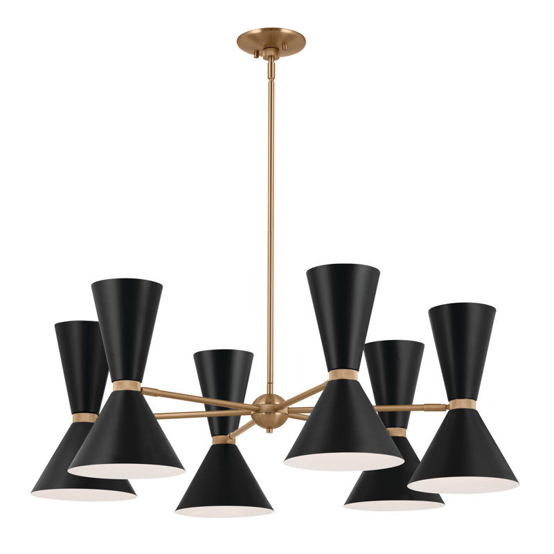 Phix 12 - Light Steel Dimmable Chandelier, Black