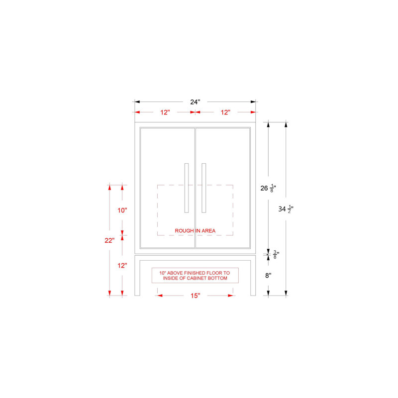Rift White Oak Single Bath Vanity, 24", Classic Black, Polished Chrome