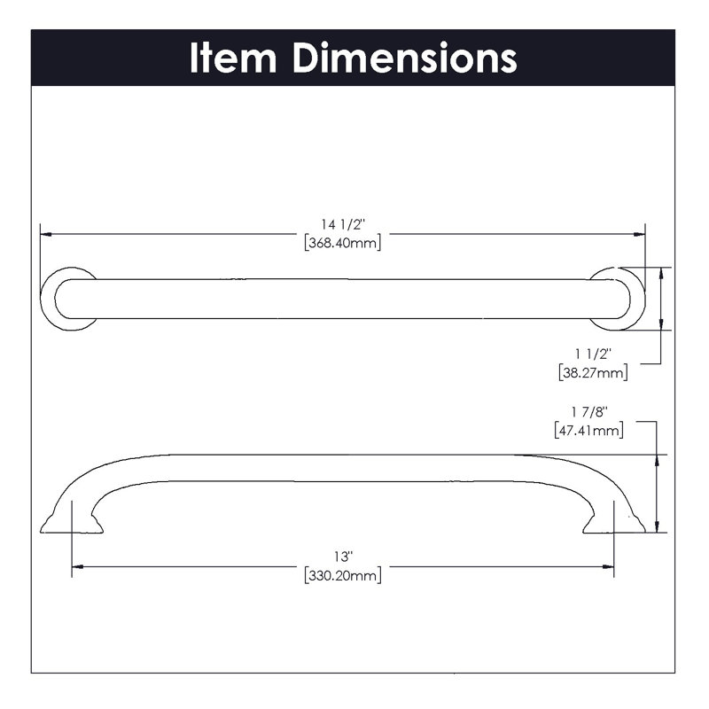 Zephyr 13" Center to Center Appliance Pull, Satin Nickel, 13"