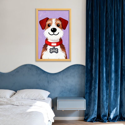 Animals Cute Dog With Red Collar And Bone Tag