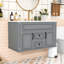 Meuble-lavabo flottant mural avec lavabo en céramique, portes et tiroirs à fermeture en douceur-130182896