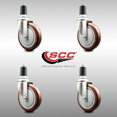 316SS Polyurethane Swivel Expanding Stem Caster Set SCC