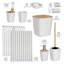 Ensemble d'accessoires de salle de bain - Ensemble de salle de bain bleu sarcelle, ensemble d'accessoires de salle de bain 20 pièces, ensemble de rideau de douche, brosse de toilette, poubelle et distributeur de savon-114216960