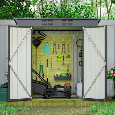 6ftx4ft Outdoor Storage Shed With Double Hinged Door Metal Garden Shed Storage House -  Yesurprise, PHO_165AFQRY-PY