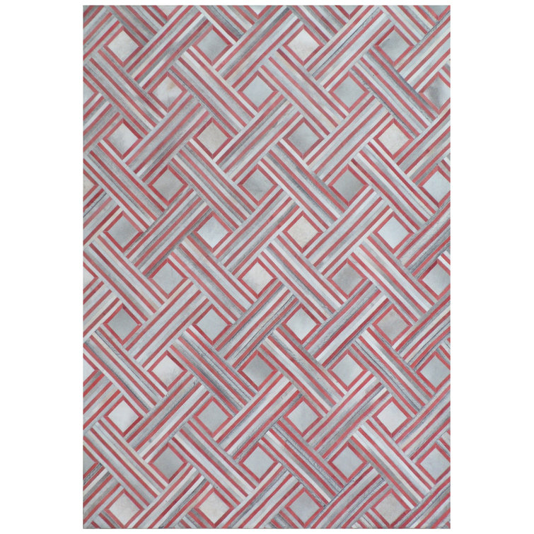 Natural Hide Cowhide Geometric Area Rug