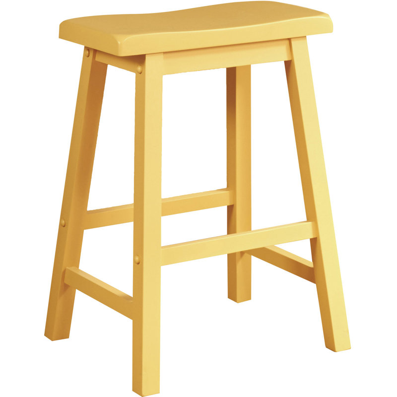 Whitworth Solid Wood Stool, Charcoal Gray, Counter Stool (24” Seat Height)