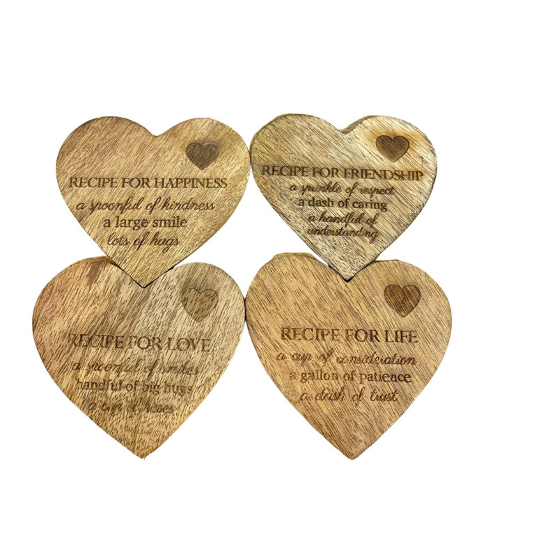 Wood 4 Piece Coaster Set