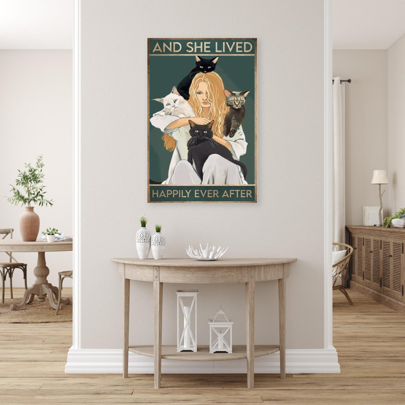 «And She Lived Happily Ever After», reproduction d'art sur toile rectangulaire 1 pièce, H 20 po x l 16 po x P 1,25 po