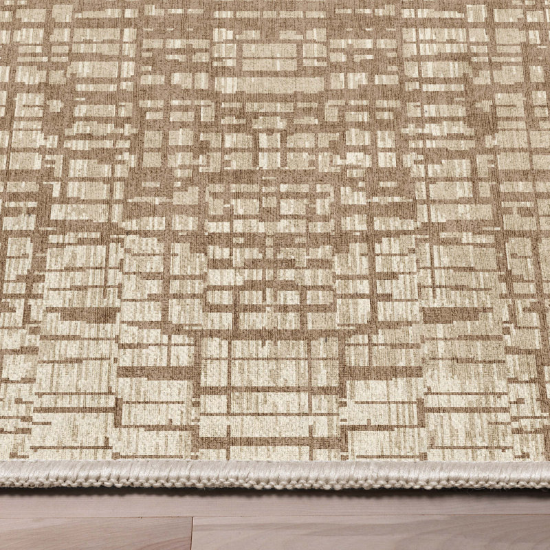 Tapis ivoire à tissage plat Nuzzo Nightscape, Rectangle 5 pi 3 po x 7 pi 3 po