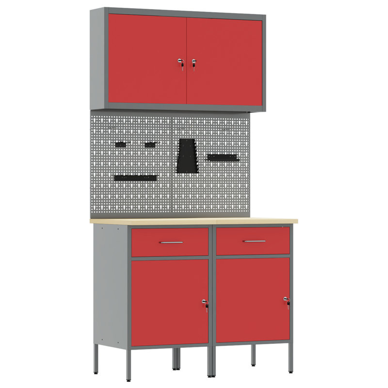 Set Of 4 Steel, Medium, Red