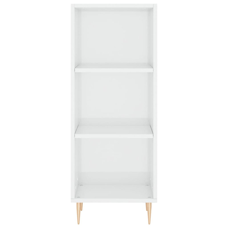 Makhail 90cm H x 34.5cm W Standard Bookcase, Gloss White