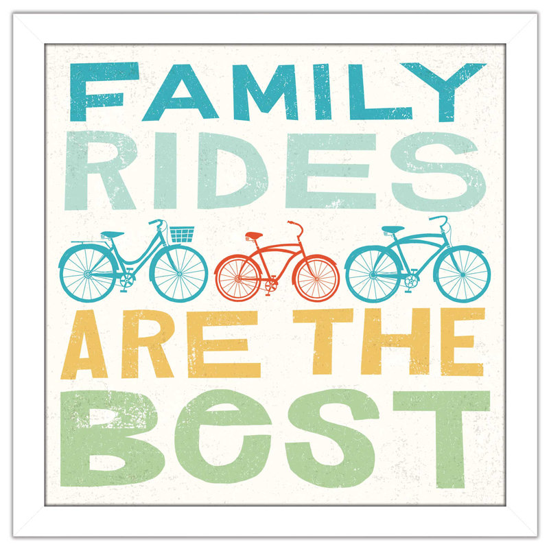 «Lets Cruise Family Rides I», art textuel, H 21,5 po x l 21,5 po x P 0,75 po, Cadre blanc