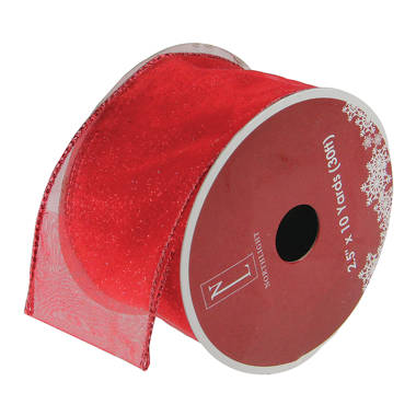 Solid Wired Ribbon, Red, 1.5 x 10 Yards