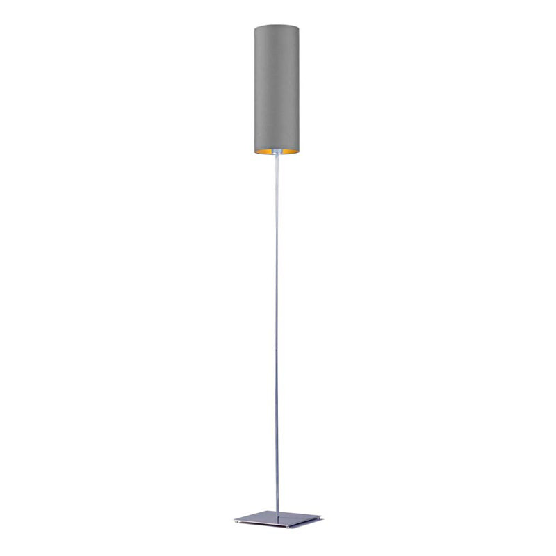 Tonkin 165cm Traditional Floor Lamp, Brushed Steel, Grey Steel/Gold