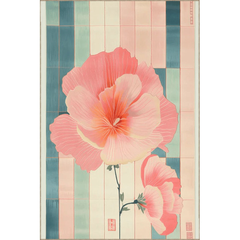 Tapis rose lavable à la machine Paris, Tapis de couloir 3 pi 3 po x 9 pi 10 po