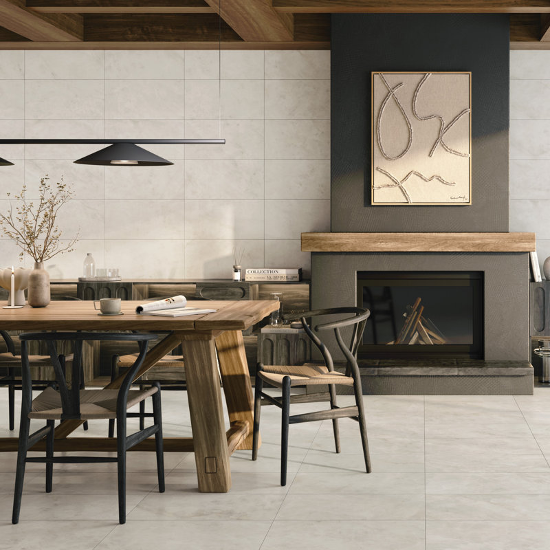 Societal 12" X 24" Porcelain Stone Look Tile, Artic Veil