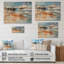 «Modern Watercolor Pier Horizon I», art mural sur bois de pin côtier sur bois de pin naturel-101405420