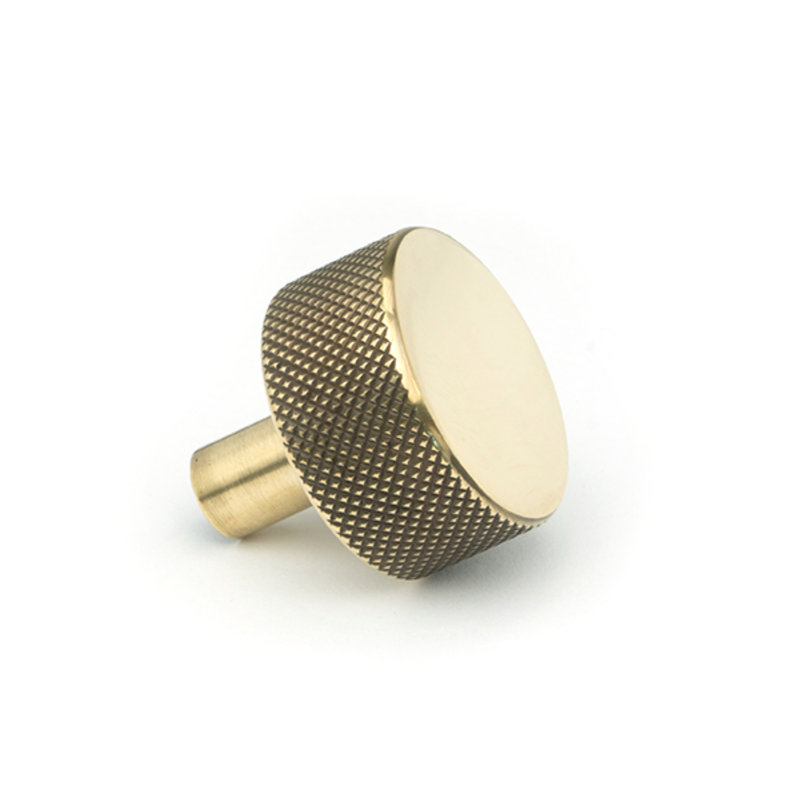 Round Knob, Aged Brass, 3 cm