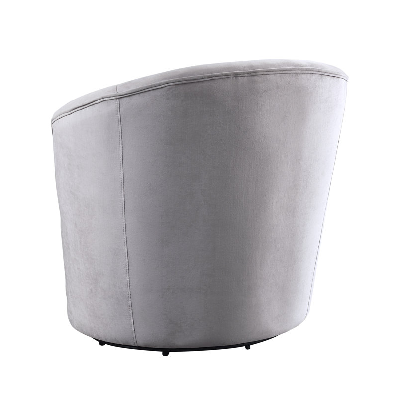 Tybalt Velvet Swivel Slipper Chair, Grey