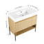 Meuble-lavabo élégant avec lavabo en résine et structure en bois massif multicouche