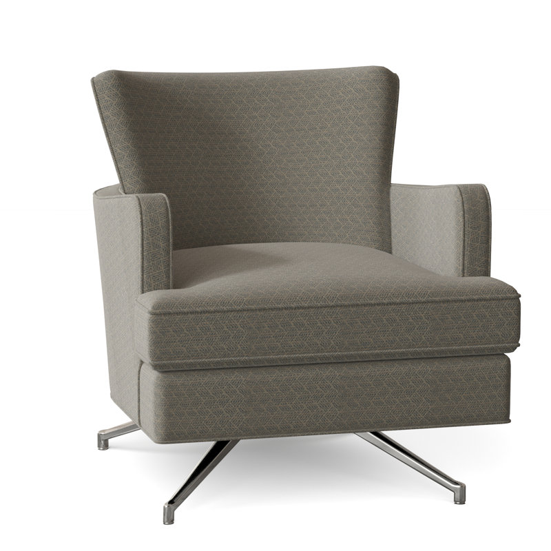 Kyle Swivel Armchair, Nickel, 7609 Cream