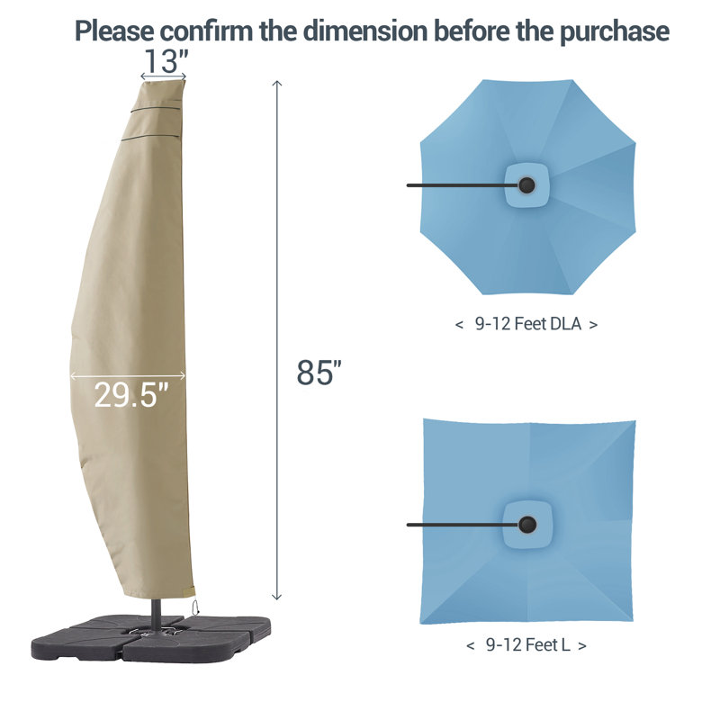 Outdoor Patio Umbrella Cover, Beige