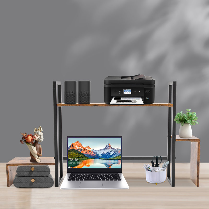 Bibliothèque de bureau à 2 niveaux H 25,6 po x l 48,8 po Anthany