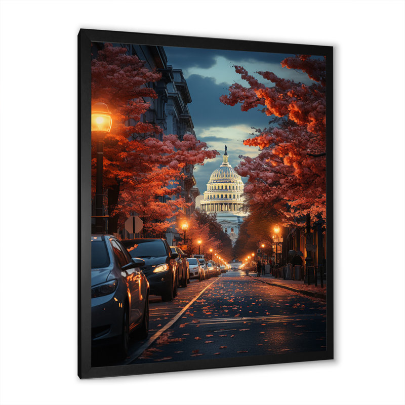 "District of Columbia Landscape III", reproduction d'art sur toile, H 40 po x l 30 po x P 1,5 po, Noir