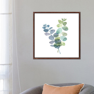 Natural Inspiration Blue Eucalyptus On White I by Tara Reed - Print on Canvas