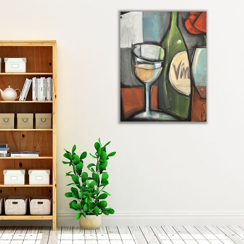 «Wine Bottled Poetry», reproduction d'art sur toile, H 45 po x l 36 po