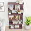 Grande bibliothèque en bois à 5 niveaux - support de rangement moderne de 31,5 po de large, vitrine ouverte pour l'organisation de la maison, rangement pour les médias et décoration de bureau (fabrication en panneau de fibres à densité moyenne)-1644167882