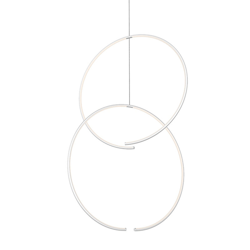 Torc 2 - Light Dimmable LED Geometric Chandelier, Satin White