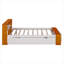 Lit plateforme double avec lit gigogne, tête et pied de lit avec rangement, conception de chargement USB-1387346248