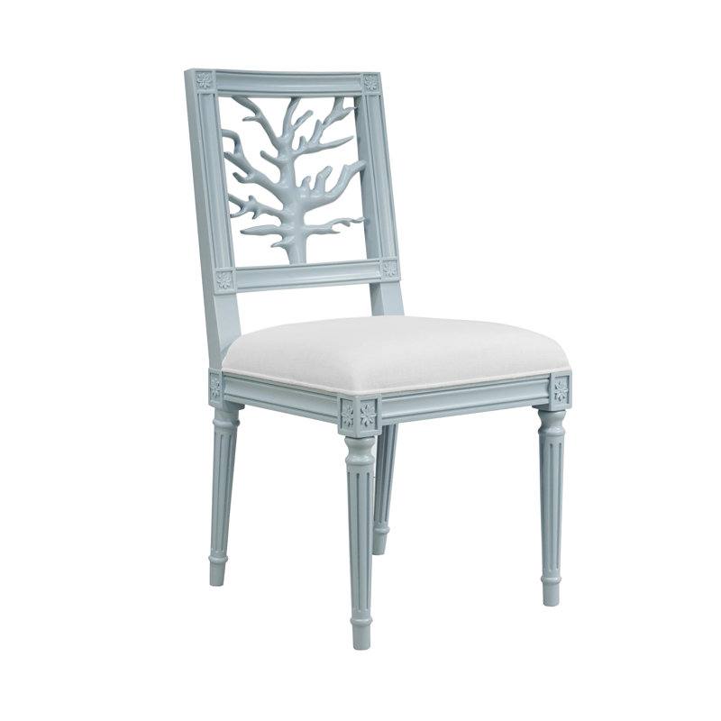 McKay Upholstered Dining Chair, Matte Light Blue Lacquer