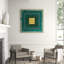 Teal Squares' Framed Print on Canvas