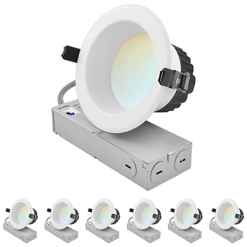 Luminaire encastré commercial à DEL J-Box 5CCT 2700K-5000K 12/16 / 20W Luxrit