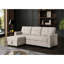 Canapé-lit modulaire convertible rembourré à 3 places avec rangement, lin beige, rembourrage en mousse, coussins de dossier amovibles, canapé-lit simple pour une nuit, largeur de 84,45 po, profondeur de 53,04 po