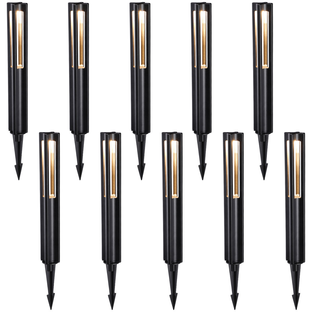 LED Hardwired Metal Pathway Light Modern Garden Landscape Lighting (Set of 10) LEDVANS