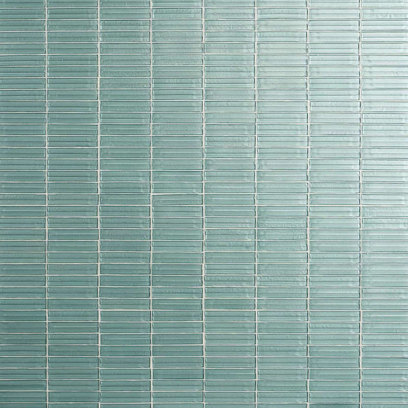 Maya Polished Glass Mosaic, Stacked Ocean