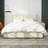 2-Drawer Storage Bed Queen Size Ivory Velvet Upholstered Wingback Platform Bed, Modern Design Headboard with Tight Channel, Wooden Slat Mattress Support No Box Spring Needed-106502756-132495536