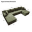 Canapé modulaire en chenille à compression en U 4 pièces Koli, vert, face à gauche Koli-1670228223