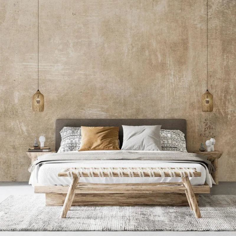 Murale en plâtre beige chaud, L 108 po x l 96 po