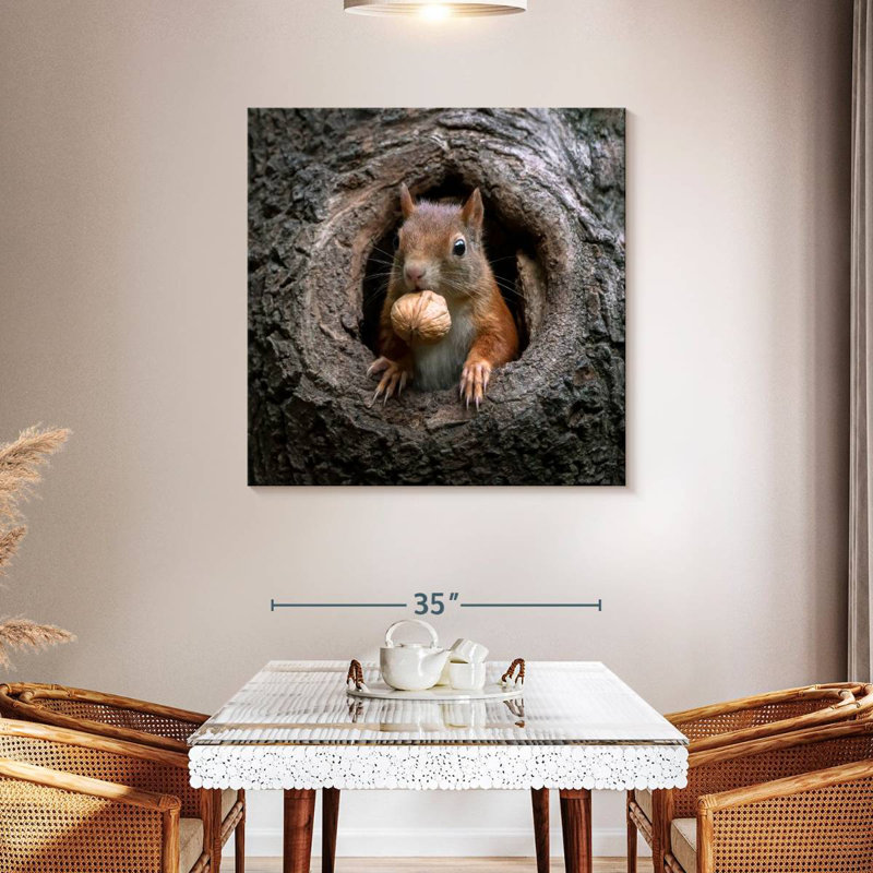 Crowle Squirrel In A Tree Hole, 39" H x 39" W