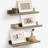 Rustic Floating Shelves Set of 3 with Lip, Picture Ledge Shelf for Nursery, Living Room – Multipurpose Storage Organizer, Bookshelf, & Photo Display Rack Walnut-695514030