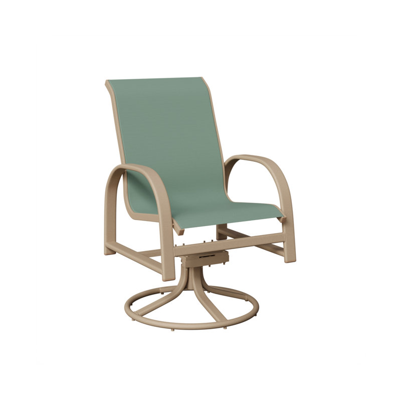Chaise berçante berçante pivotante Berlin Gardens, Bleu sauge, Aluminium moucheté Sahara