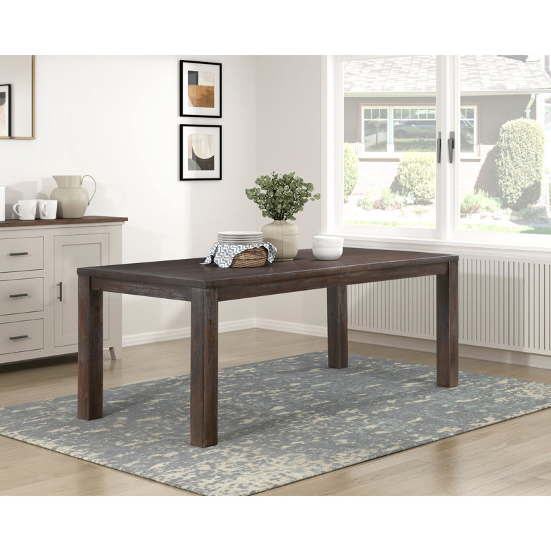 Table de salle à manger rectangulaire brun foncé pour 8 personnes, design moderne, placage et bois d'ingénierie, H 35,5 po x 79 po 30,5 po, utilisation dans la pièce, assemblage facile