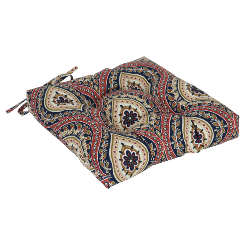 Ensemble de 2 coussins de chaise carrés de 16 pouces (ensemble de 2), Rouge / brun clair / Jasmina Lakewood marocain